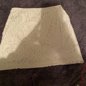 Mint green lace skirt loft size 8